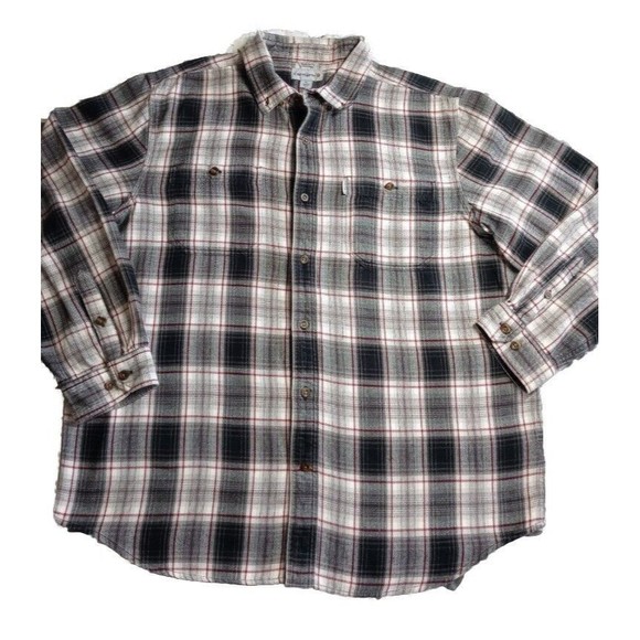 Carhartt Shirt Men's Size XL Heavy Flannel Button Down Relaxed Fit Cotton - Picture 1 of 5